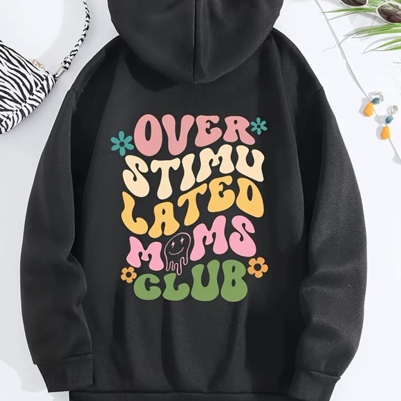 temu Tops - Overstimulated Moms Club hoodie